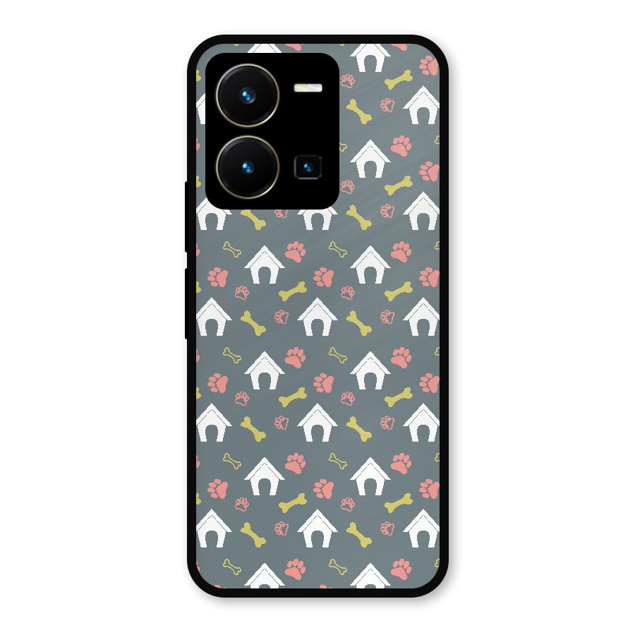 Dog Pattern Metal Back Case for Vivo Y35