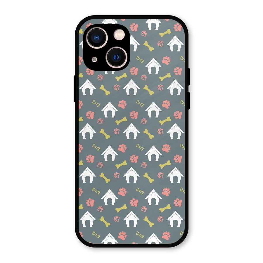 Dog Pattern Metal Back Case for iPhone 13