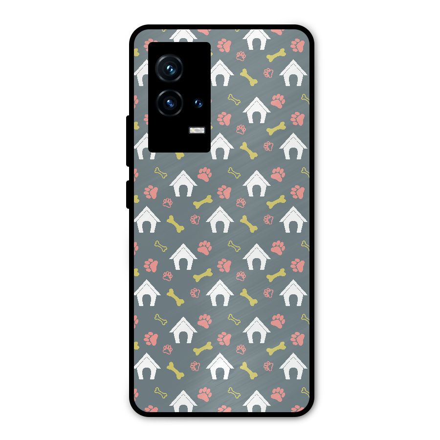 Dog Pattern Metal Back Case for iQOO 9 5G