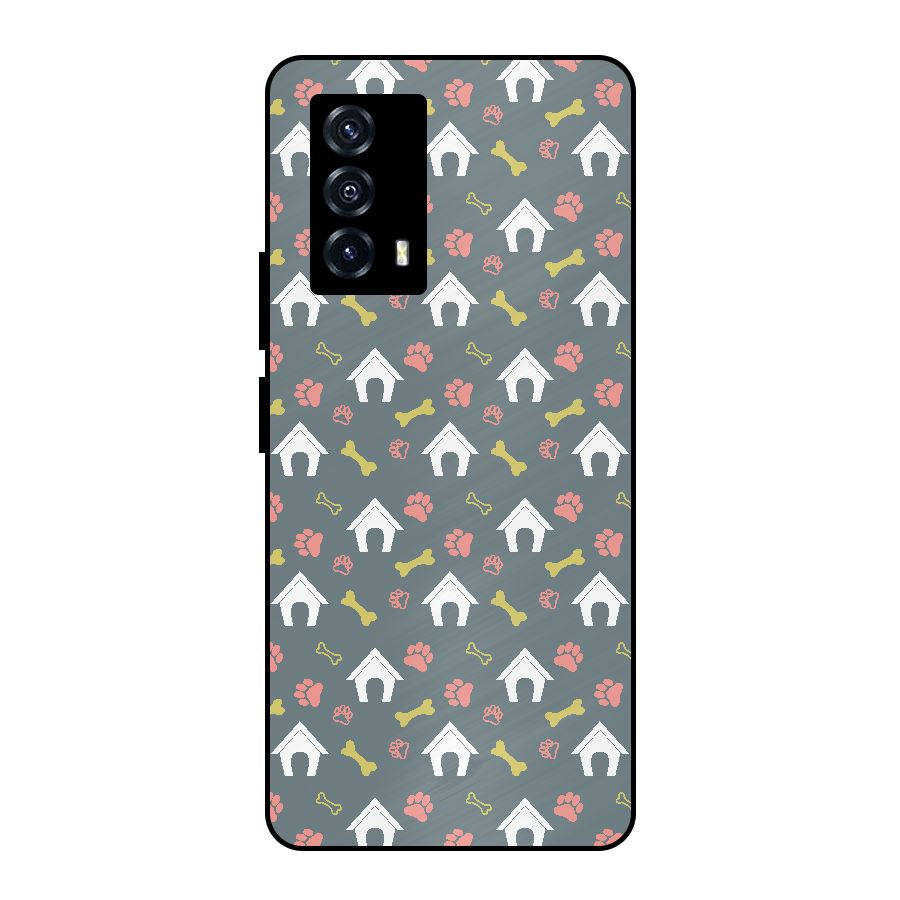 Dog Pattern Metal Back Case for iQOO Z5