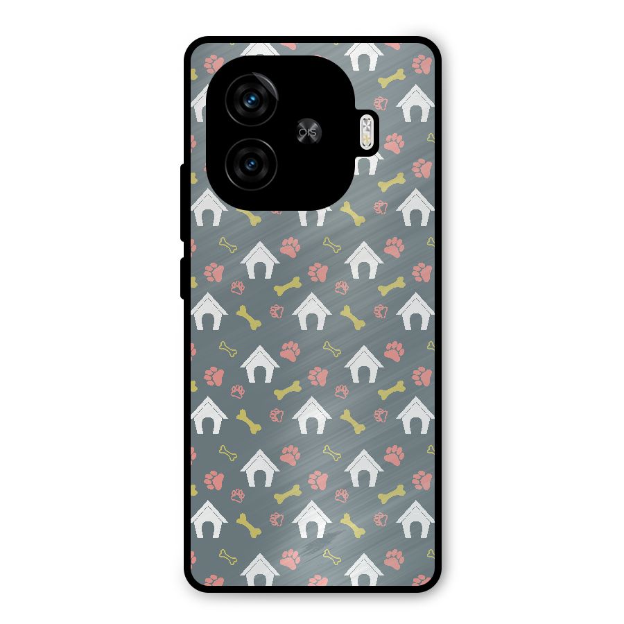 Dog Pattern Metal Back Case for iQOO Z9 Turbo