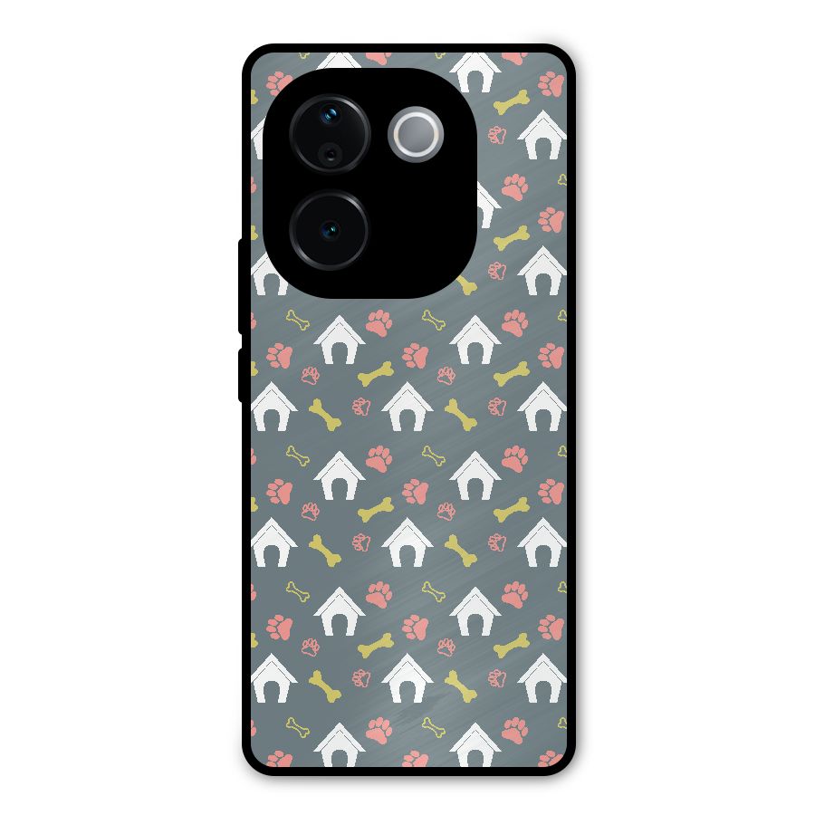 Dog Pattern Metal Back Case for iQOO Z9s Pro