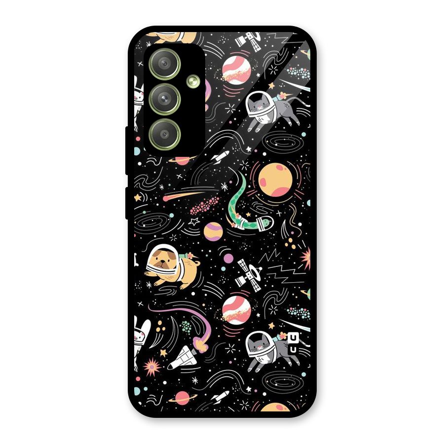 Dog Planetarium Glass Back Case for Galaxy A54