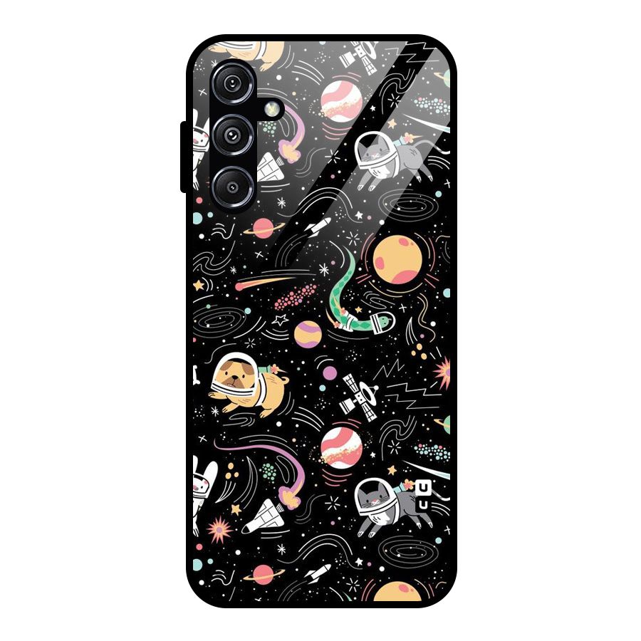 Dog Planetarium Glass Back Case for Galaxy M34 5G