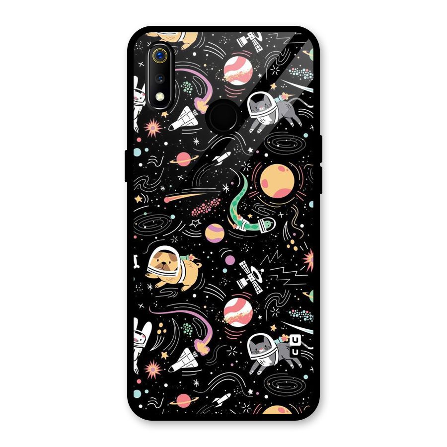 Dog Planetarium Glass Back Case for Realme 3i