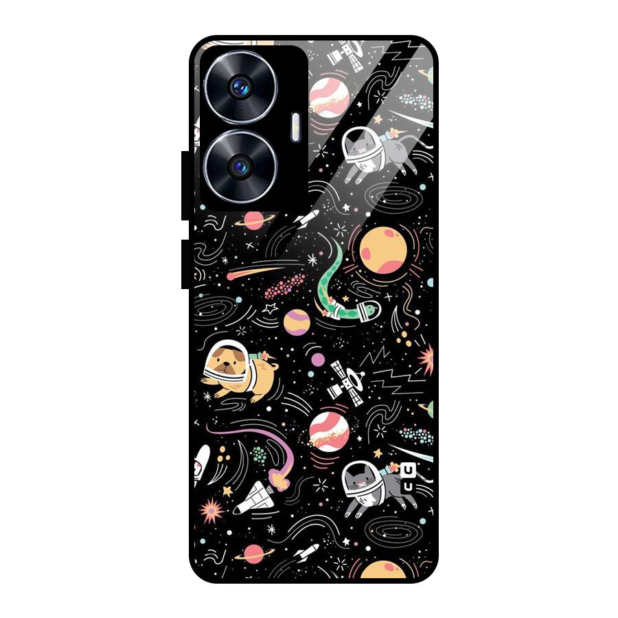 Dog Planetarium Glass Back Case for Realme Narzo N55