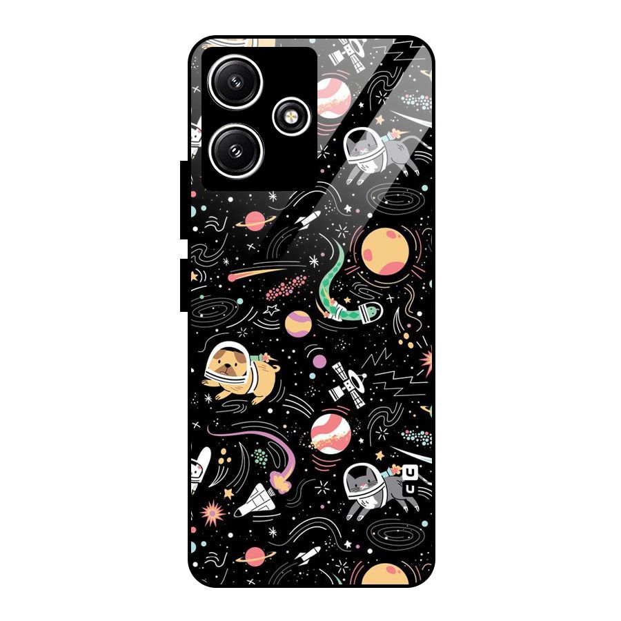 Dog Planetarium Glass Back Case for Redmi 12 5G