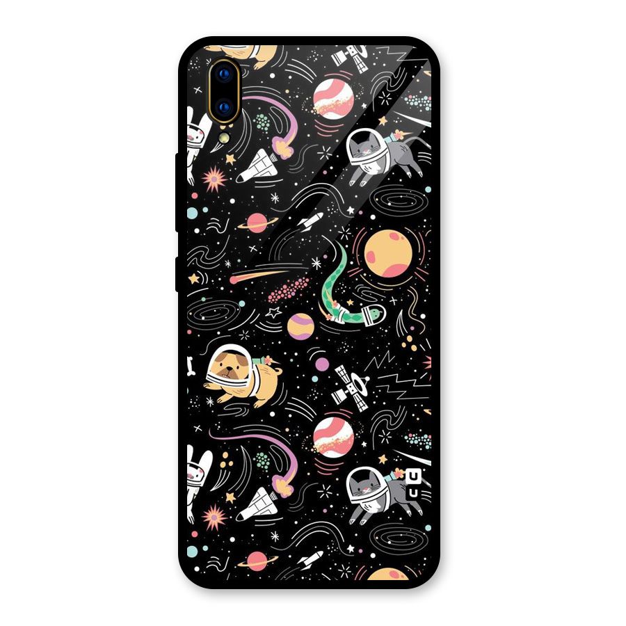 Dog Planetarium Glass Back Case for Vivo V11 Pro