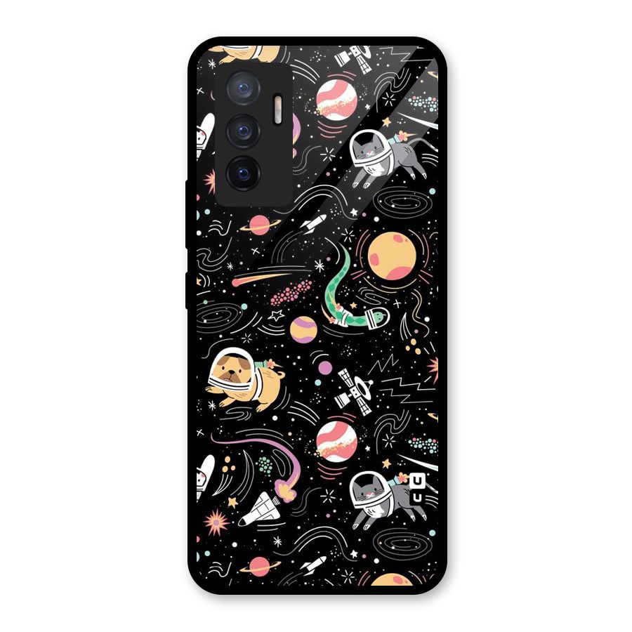 Dog Planetarium Glass Back Case for Vivo V23e