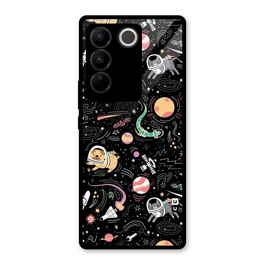 Dog Planetarium Glass Back Case for Vivo V27