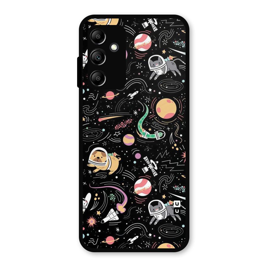 Dog Planetarium Metal Back Case for Galaxy A14 5G