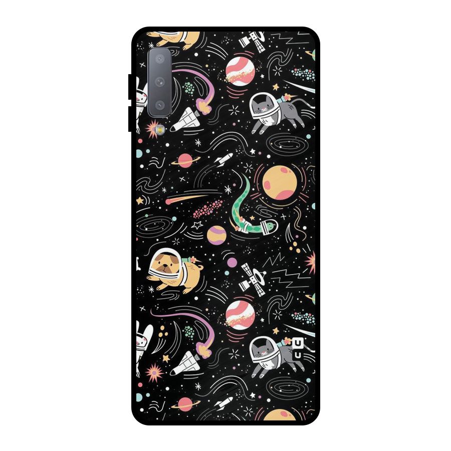 Dog Planetarium Metal Back Case for Galaxy A7 (2018)
