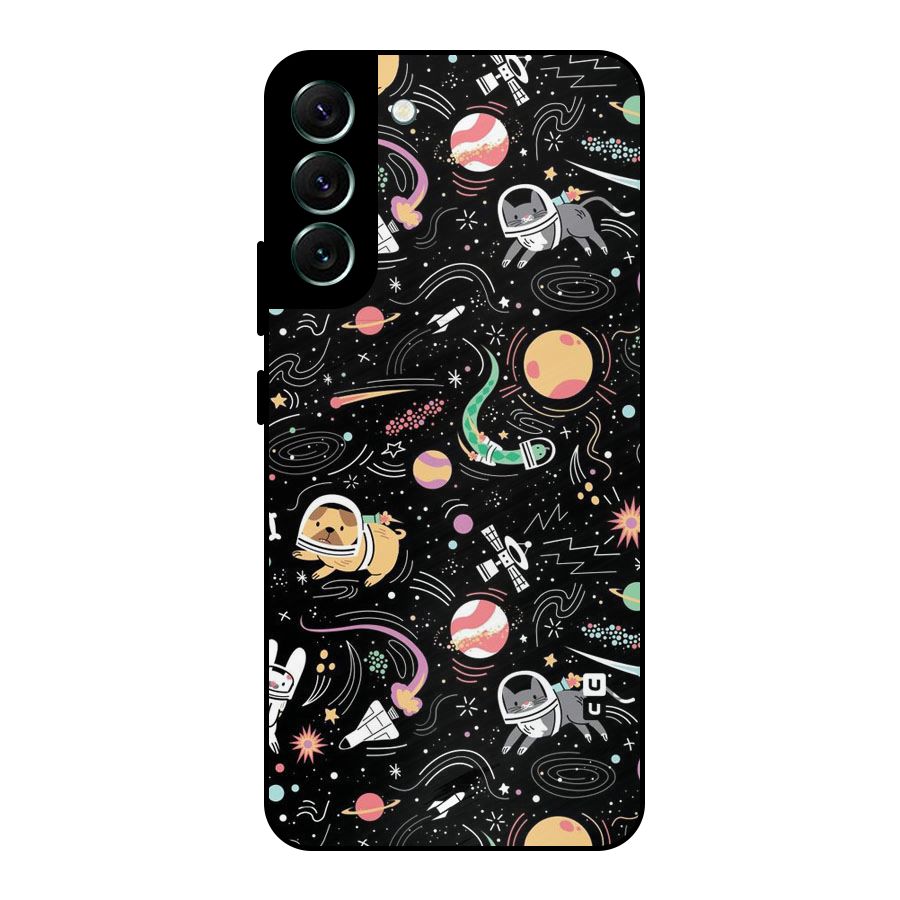 Dog Planetarium Metal Back Case for Galaxy S22 Plus 5G