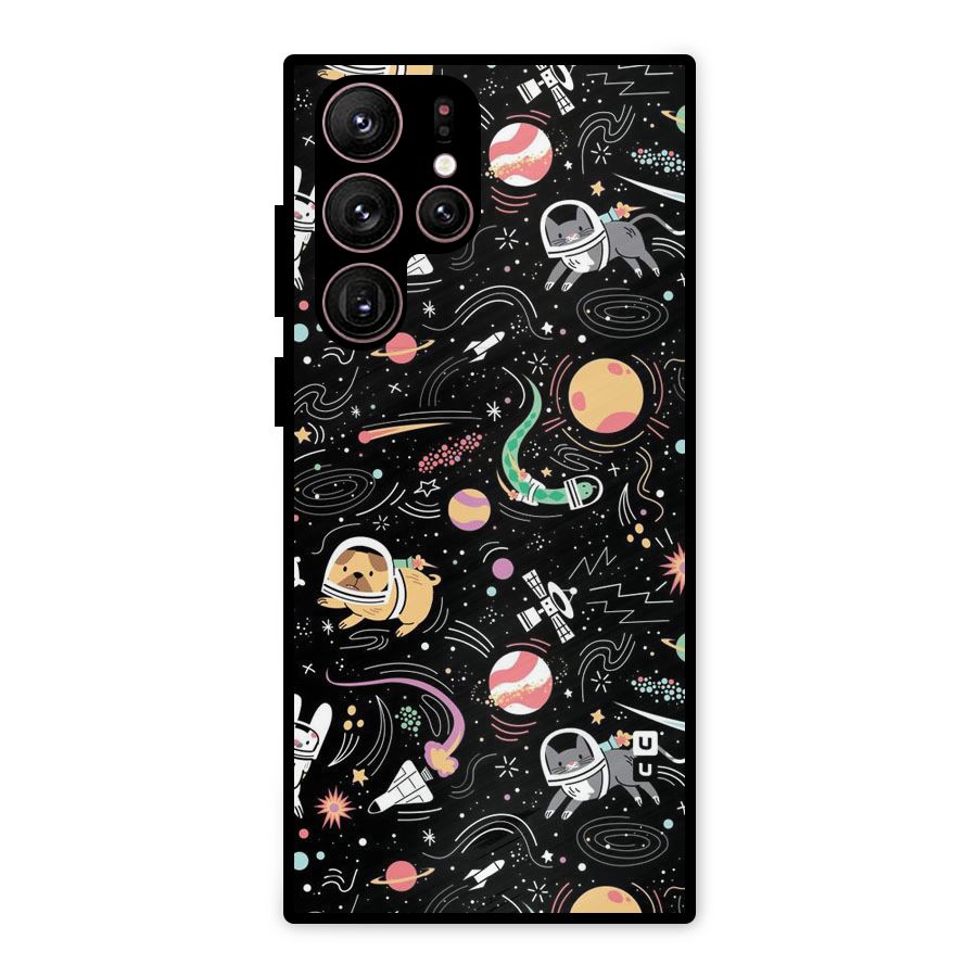 Dog Planetarium Metal Back Case for Galaxy S22 Ultra 5G