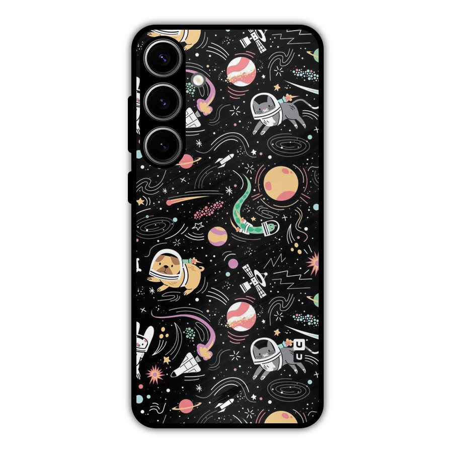 Dog Planetarium Metal Back Case for Galaxy S24 Plus