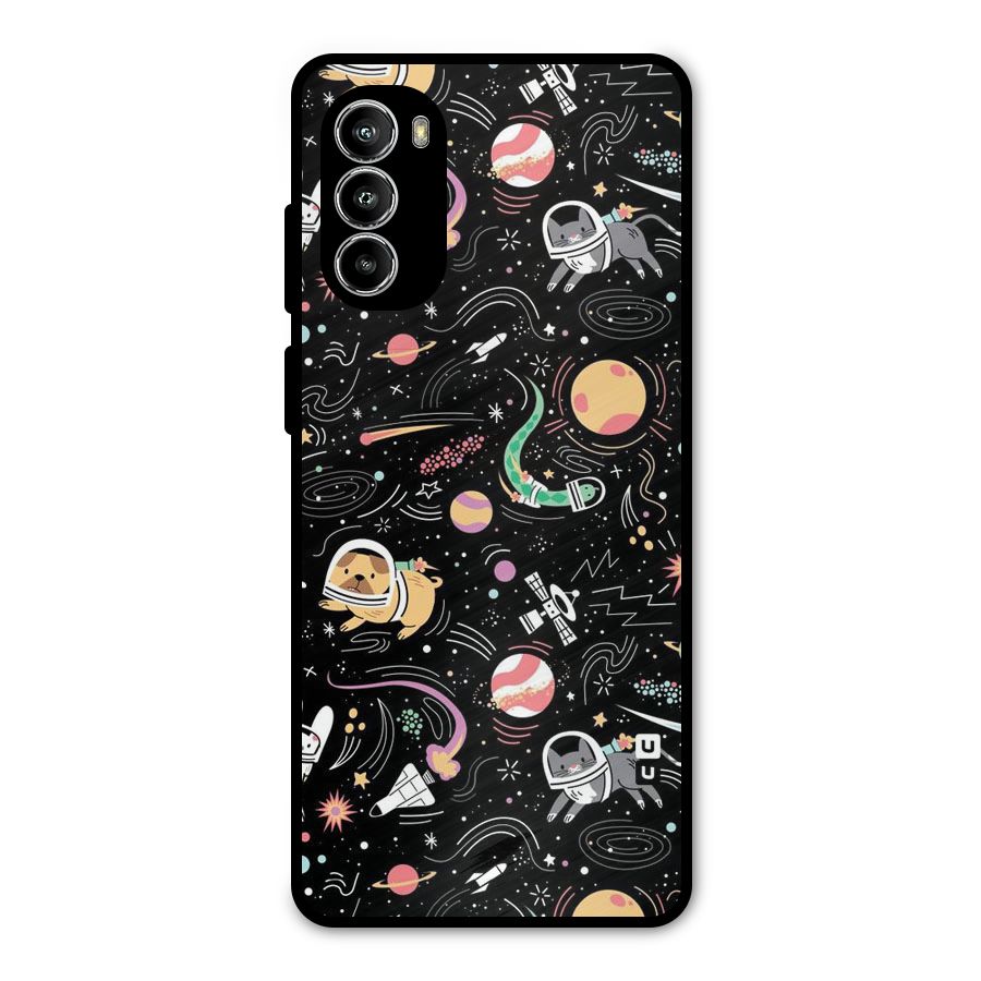 Dog Planetarium Metal Back Case for Moto G52
