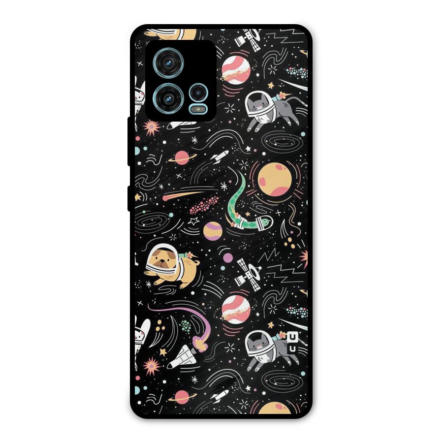 Dog Planetarium Metal Back Case for Moto G72