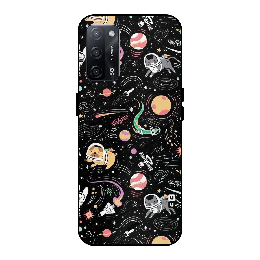 Dog Planetarium Metal Back Case for Oppo A53s 5G