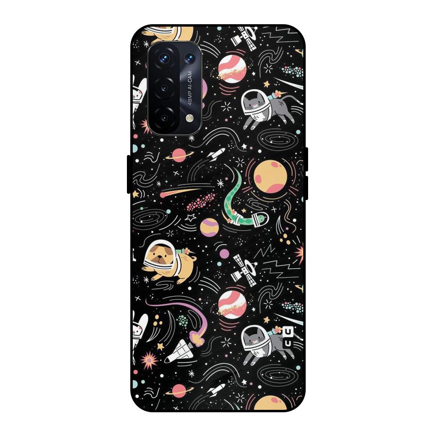 Dog Planetarium Metal Back Case for Oppo A74 5G