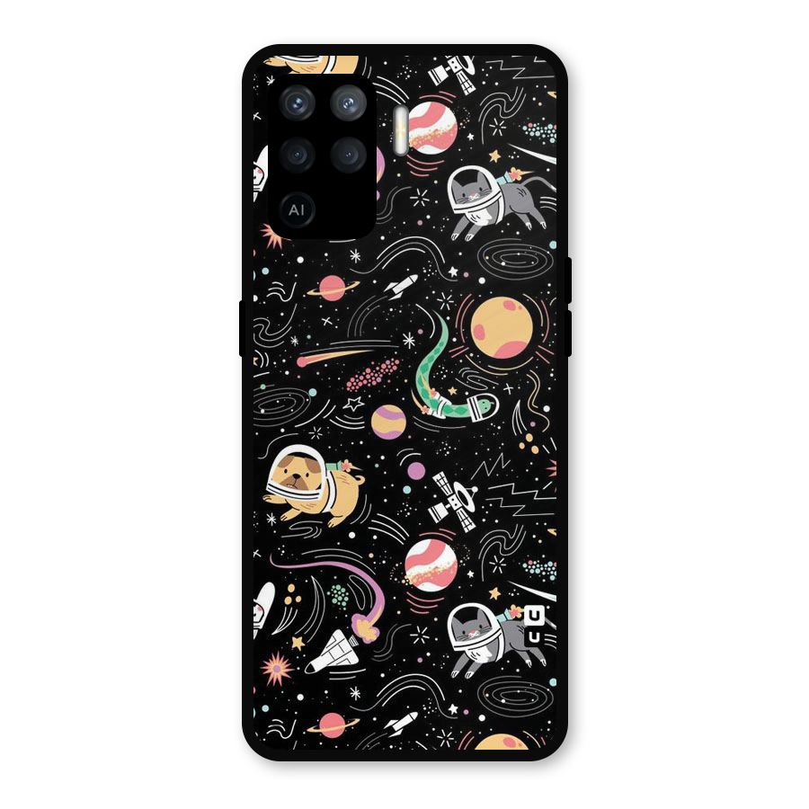 Dog Planetarium Metal Back Case for Oppo F19 Pro