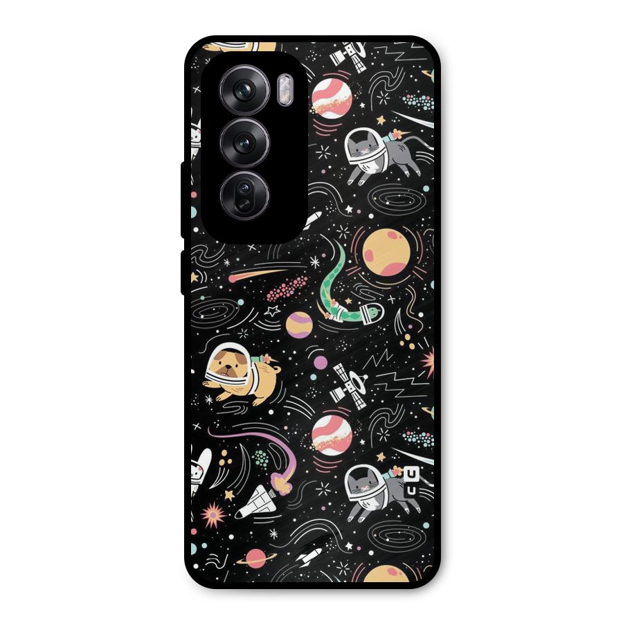 Dog Planetarium Metal Back Case for Oppo Reno12 Pro