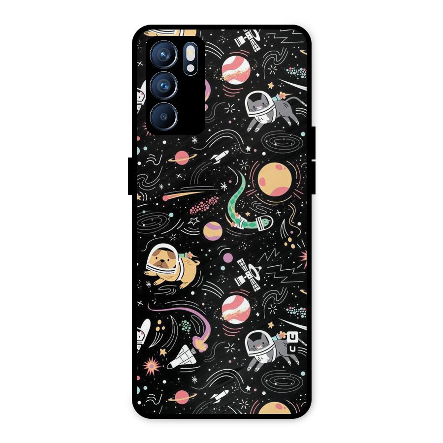 Dog Planetarium Metal Back Case for Oppo Reno6 5G