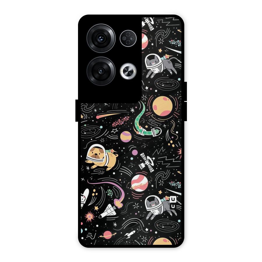 Dog Planetarium Metal Back Case for Oppo Reno8 Pro 5G