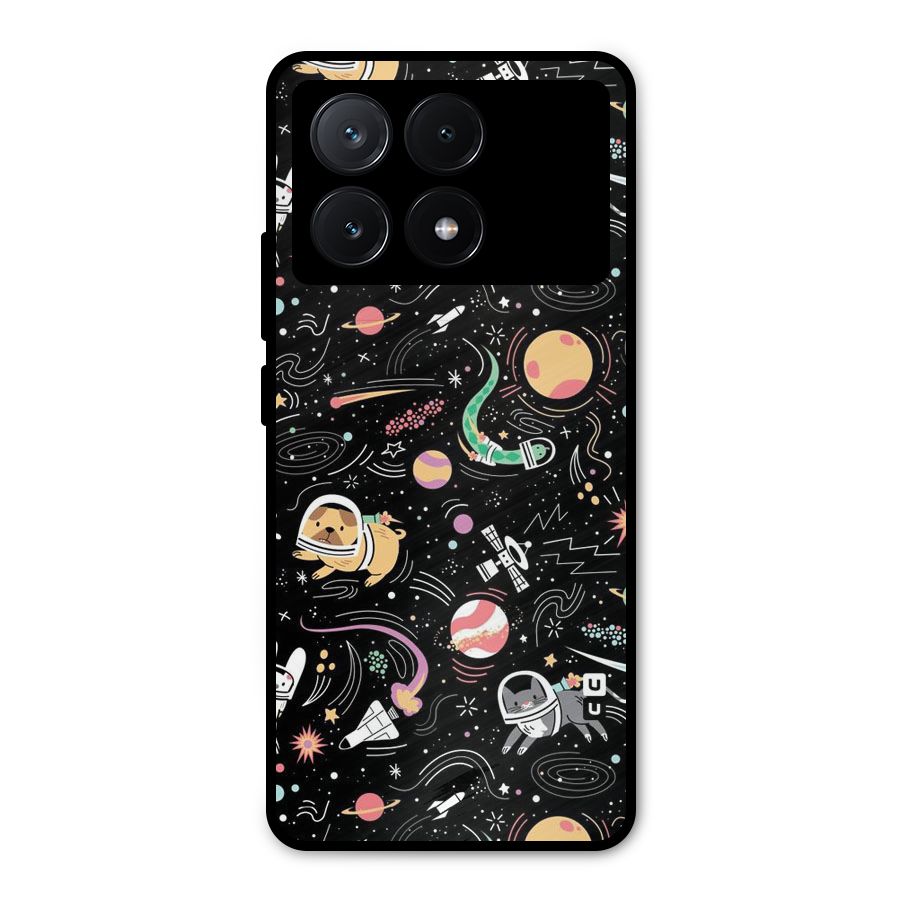 Dog Planetarium Metal Back Case for Poco X6 Pro