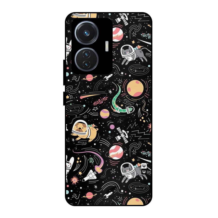 Dog Planetarium Metal Back Case for Vivo T1 44W