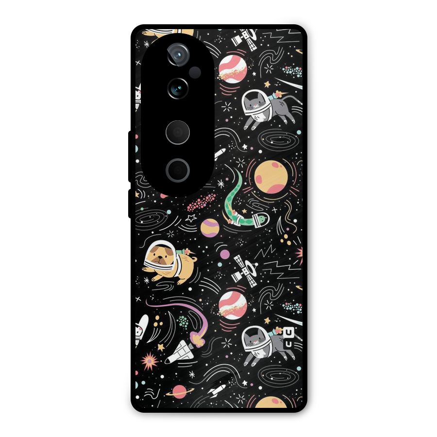 Dog Planetarium Metal Back Case for Vivo T3 Ultra