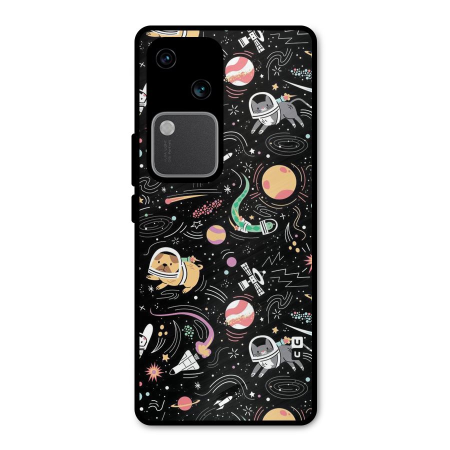 Dog Planetarium Metal Back Case for Vivo V30 Pro