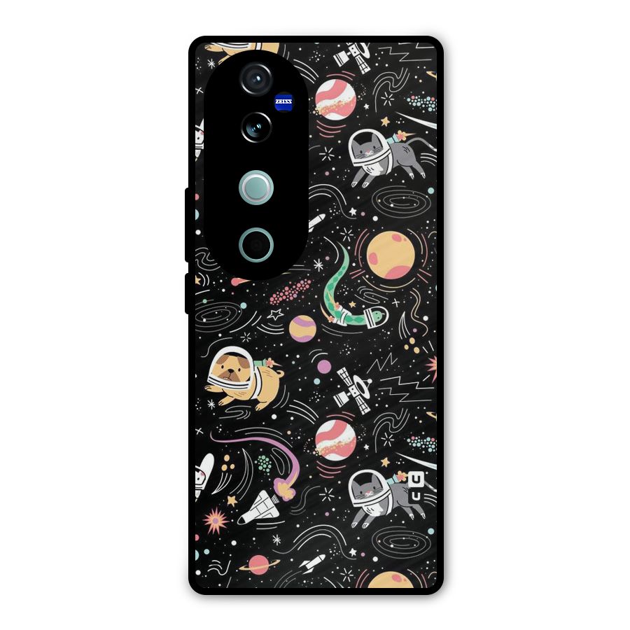 Dog Planetarium Metal Back Case for Vivo V40 Pro