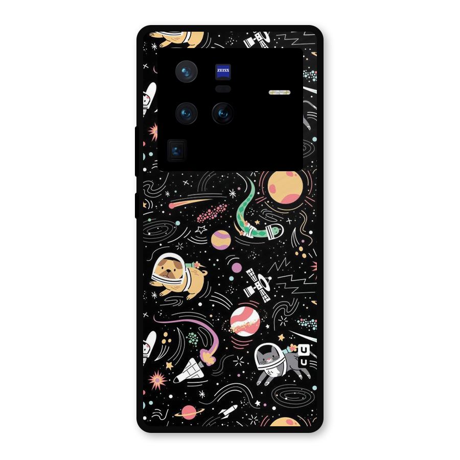 Dog Planetarium Metal Back Case for Vivo X80 Pro