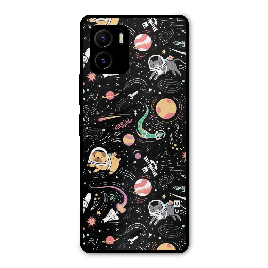Dog Planetarium Metal Back Case for Vivo Y15s