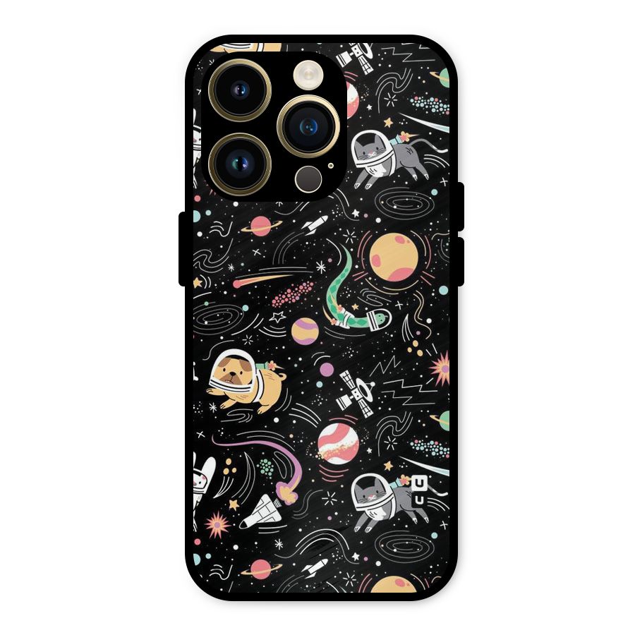 Dog Planetarium Metal Back Case for iPhone 14 Pro