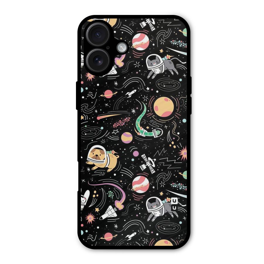 Dog Planetarium Metal Back Case for iPhone 16 Plus