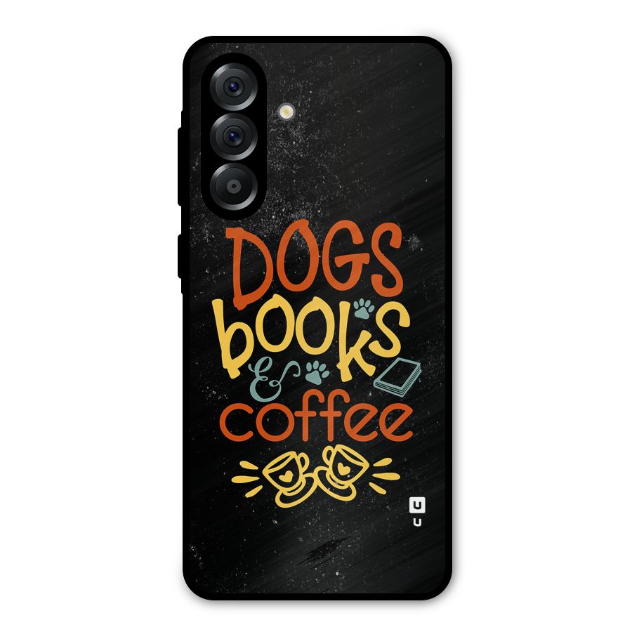 Dogs Books Coffee Metal Back Case for Galaxy A36