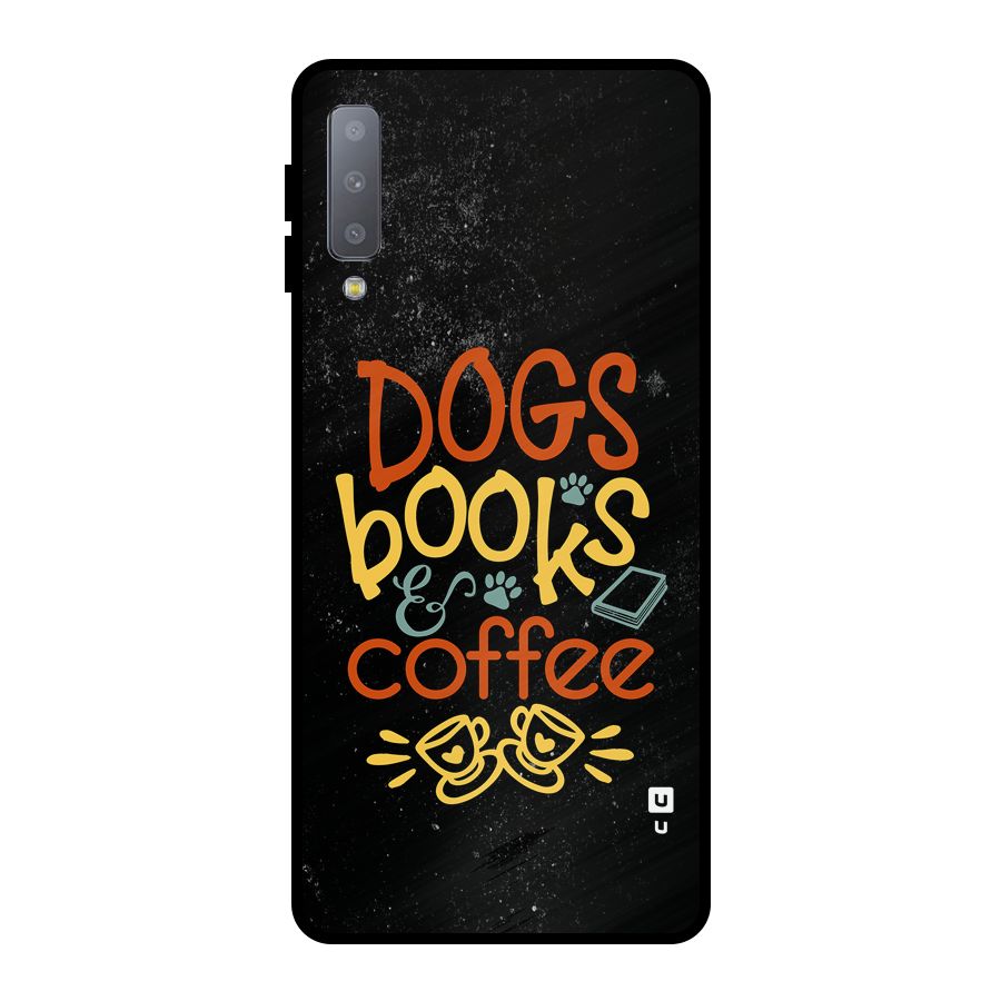 Dogs Books Coffee Metal Back Case for Galaxy A7 (2018)