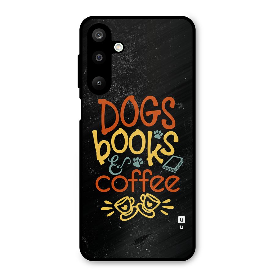 Dogs Books Coffee Metal Back Case for Galaxy M16
