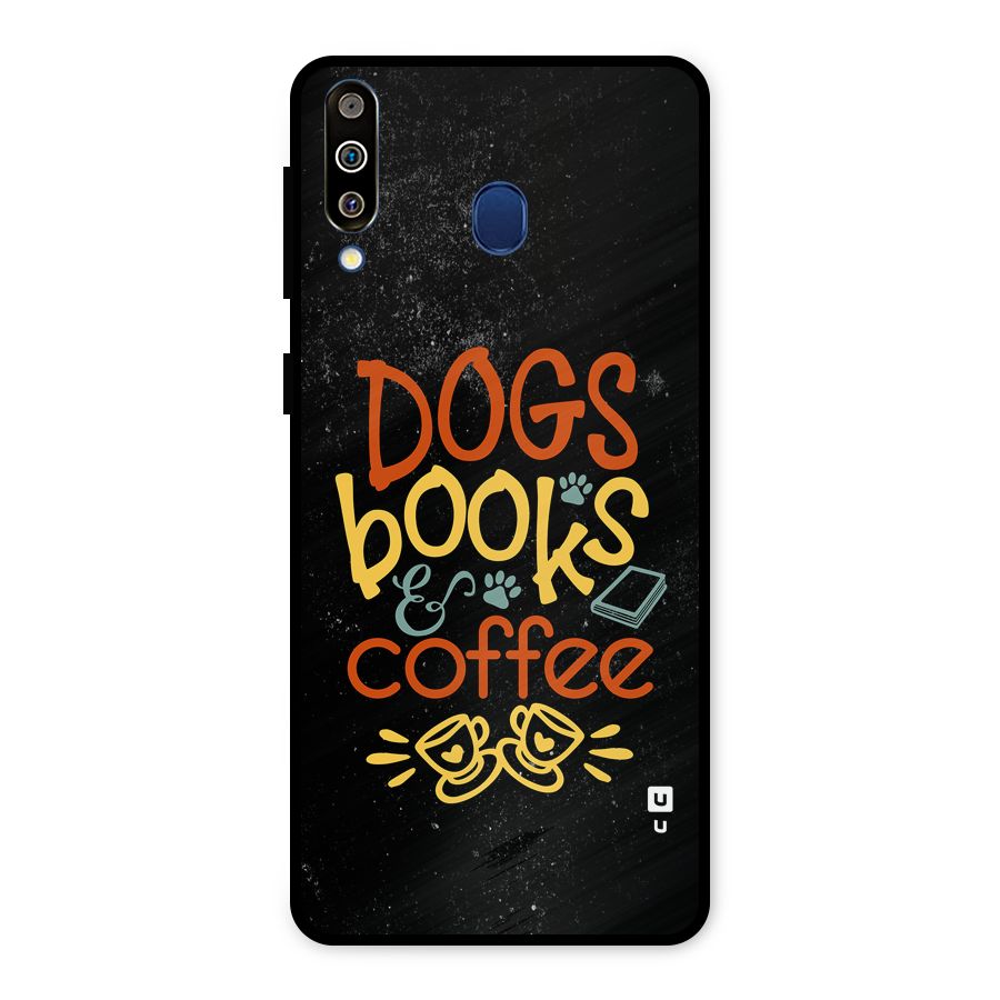 Dogs Books Coffee Metal Back Case for Galaxy M30