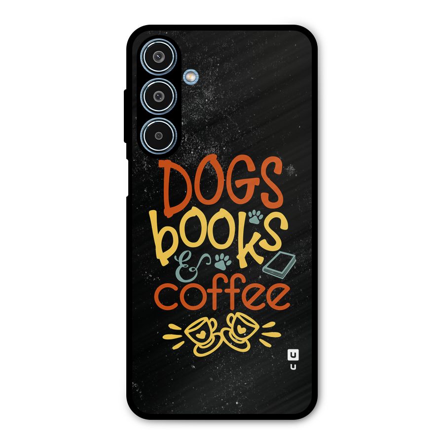 Dogs Books Coffee Metal Back Case for Galaxy M35