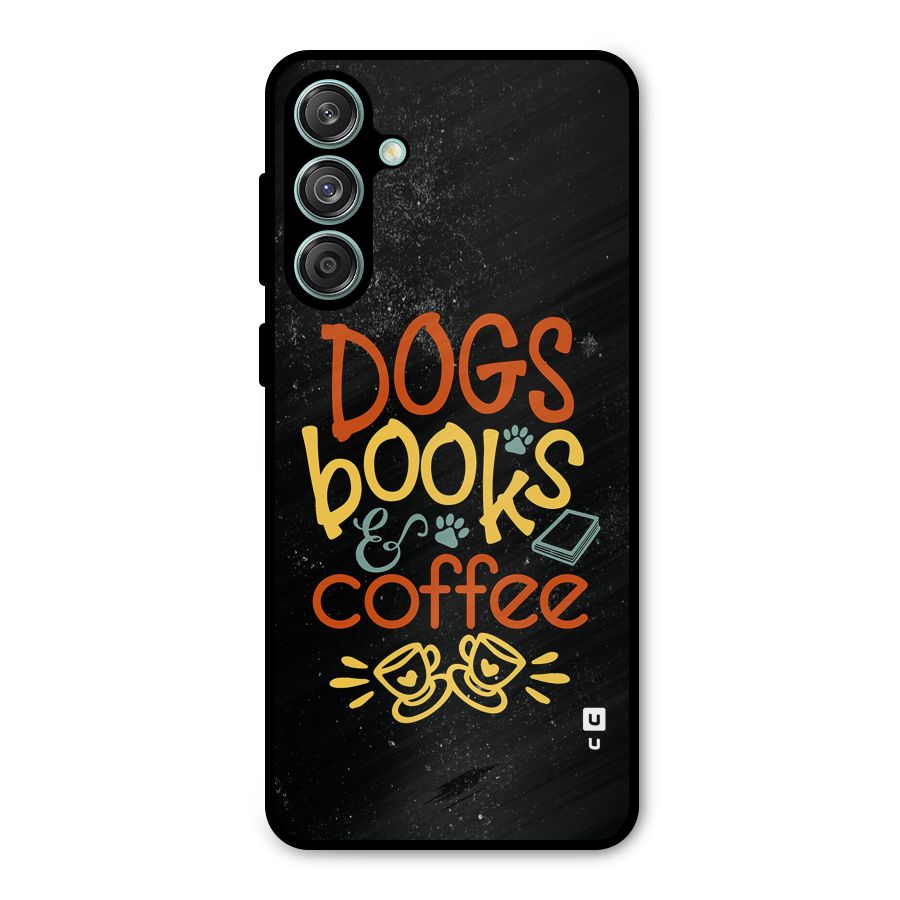 Dogs Books Coffee Metal Back Case for Galaxy M55 5G
