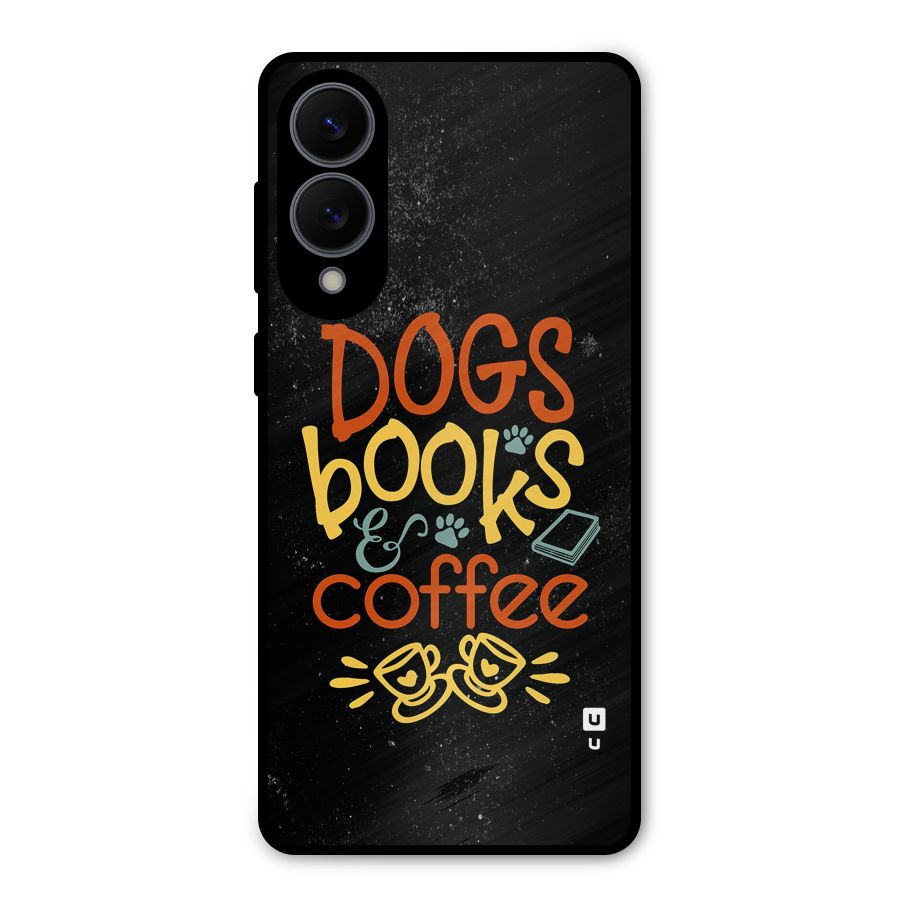 Dogs Books Coffee Metal Back Case for Galaxy S25 Edge