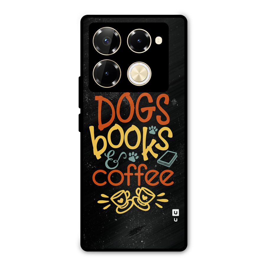 Dogs Books Coffee Metal Back Case for Infinix Note 40 Pro Plus