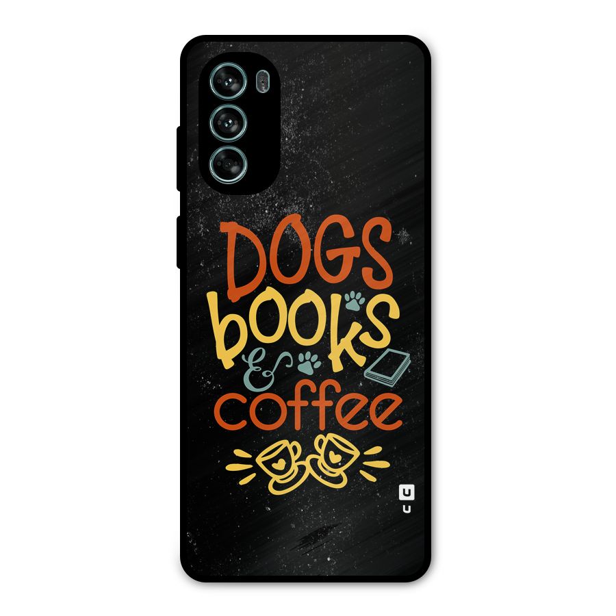 Dogs Books Coffee Metal Back Case for Moto G62