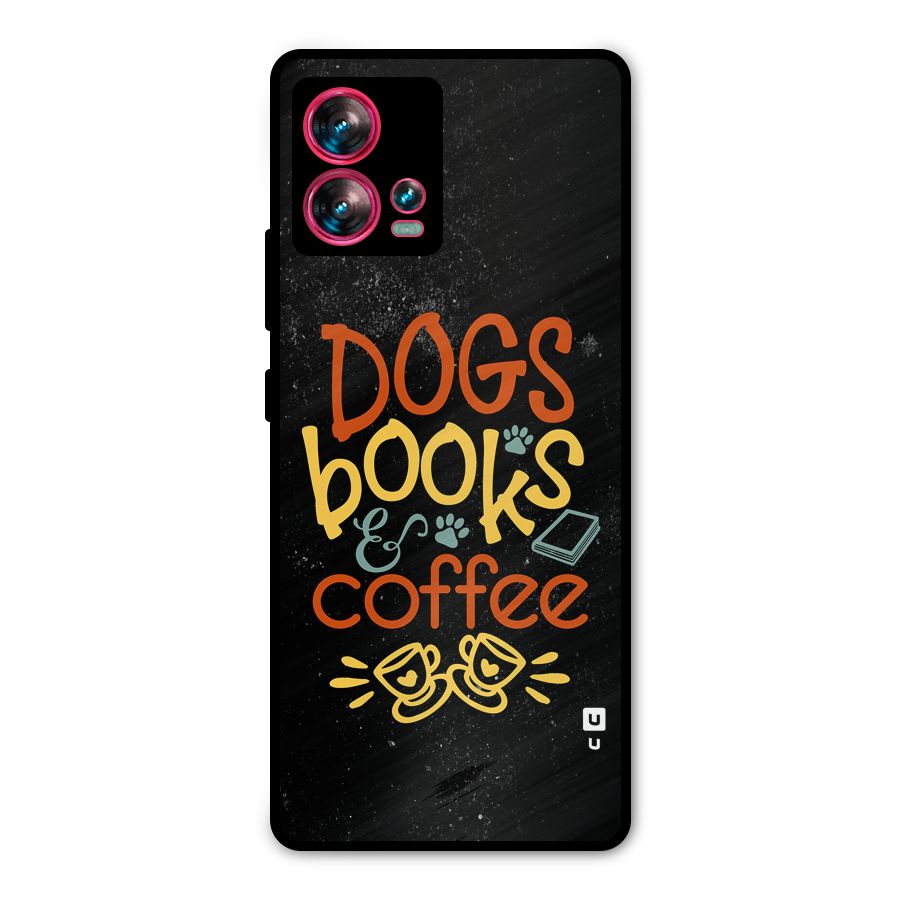 Dogs Books Coffee Metal Back Case for Motorola Edge 30 Fusion