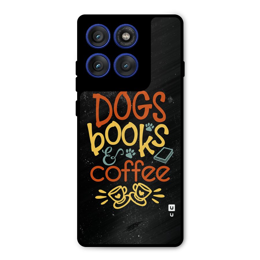 Dogs Books Coffee Metal Back Case for Motorola Edge 60 Pro