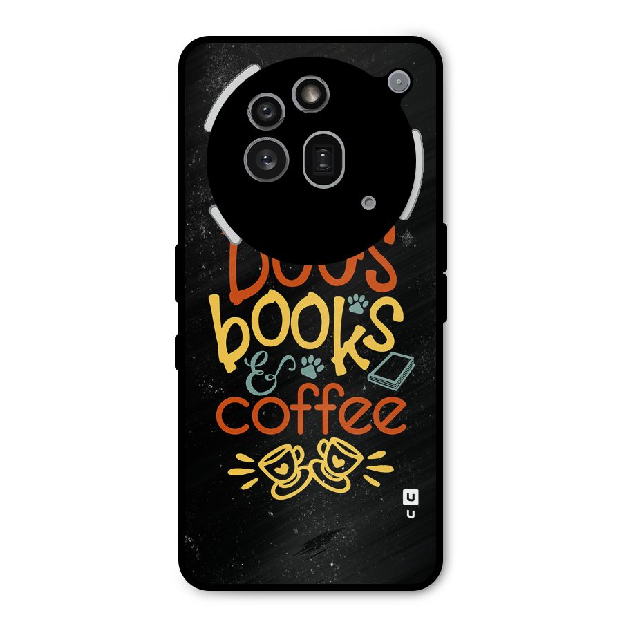 Dogs Books Coffee Metal Back Case for Nothing Phone 3a Pro