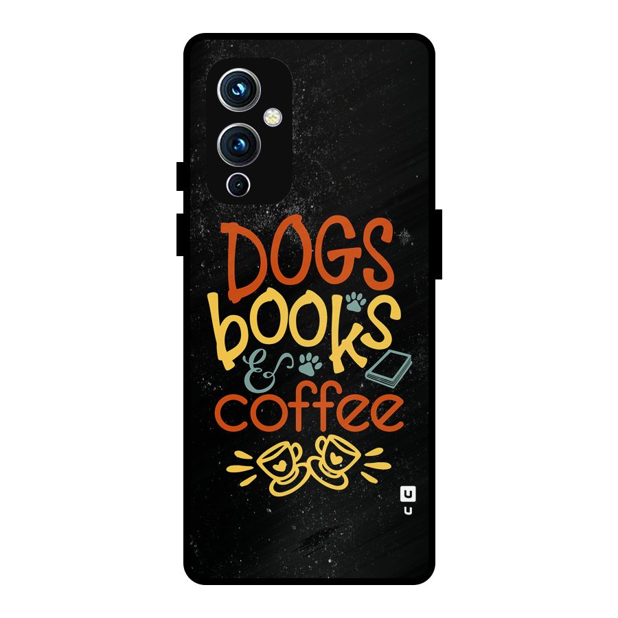 Dogs Books Coffee Metal Back Case for OnePlus 9