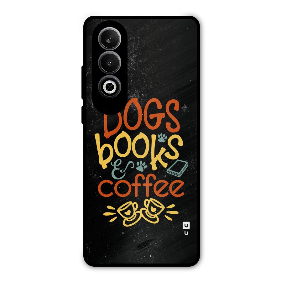 Dogs Books Coffee Metal Back Case for OnePlus Nord CE4
